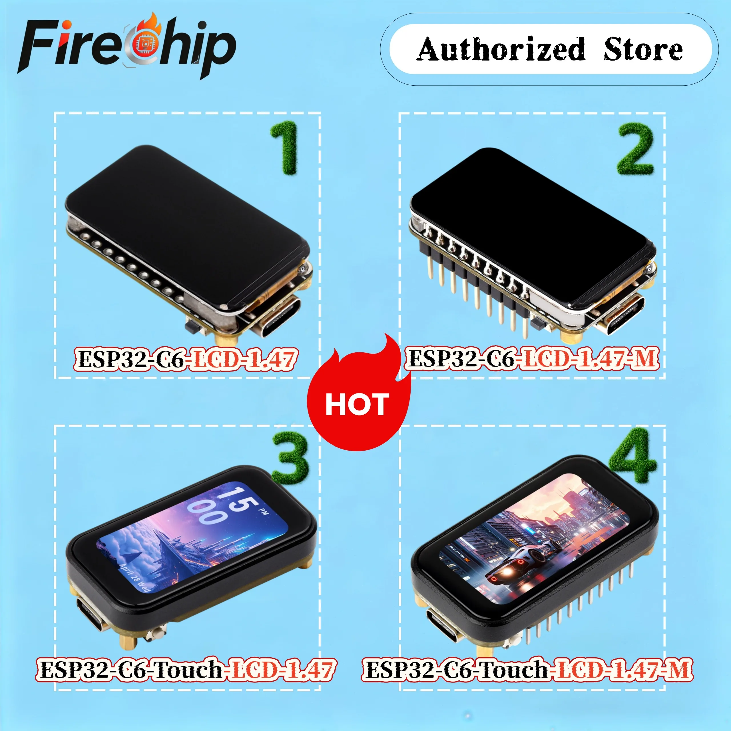 Waveshare ESP32-C6 1.47inch Touch LCD TouchScreen Display Development Board IPS Supports WiFi 6 & Bluetooth ESP32 C6 1.47 Inch