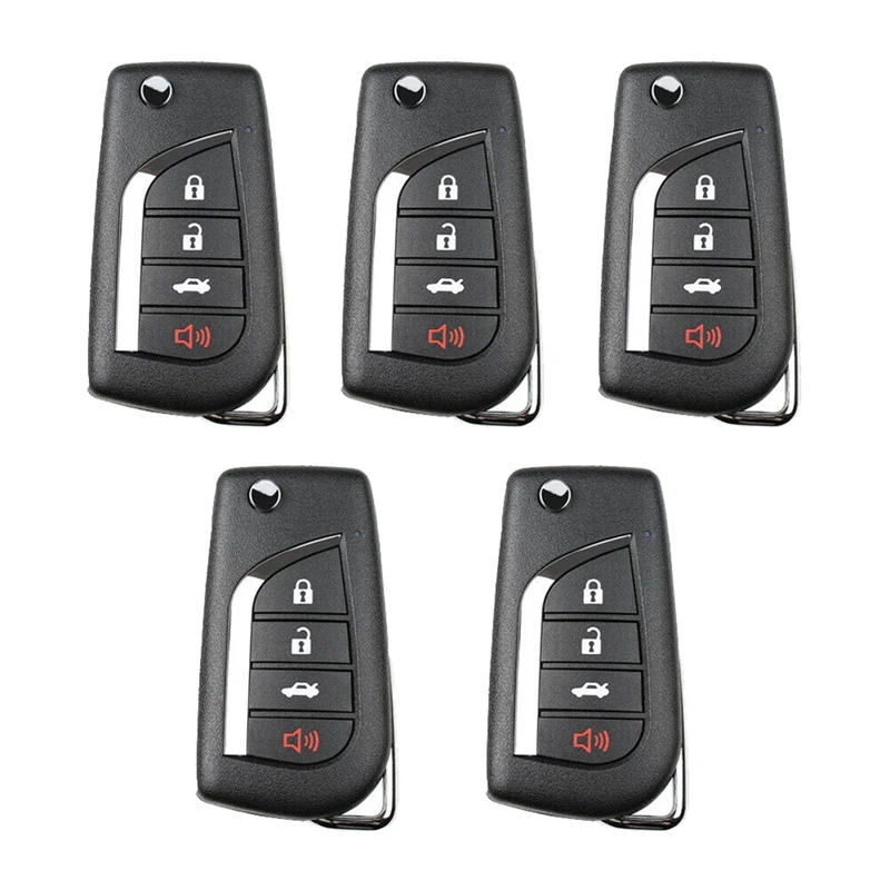 XKTO10EN Wire Universal Remote Key Fob New Black For Toyota Flip 4 Button Style For Xhorse VVDI Key Tool 5Pcs/Lot