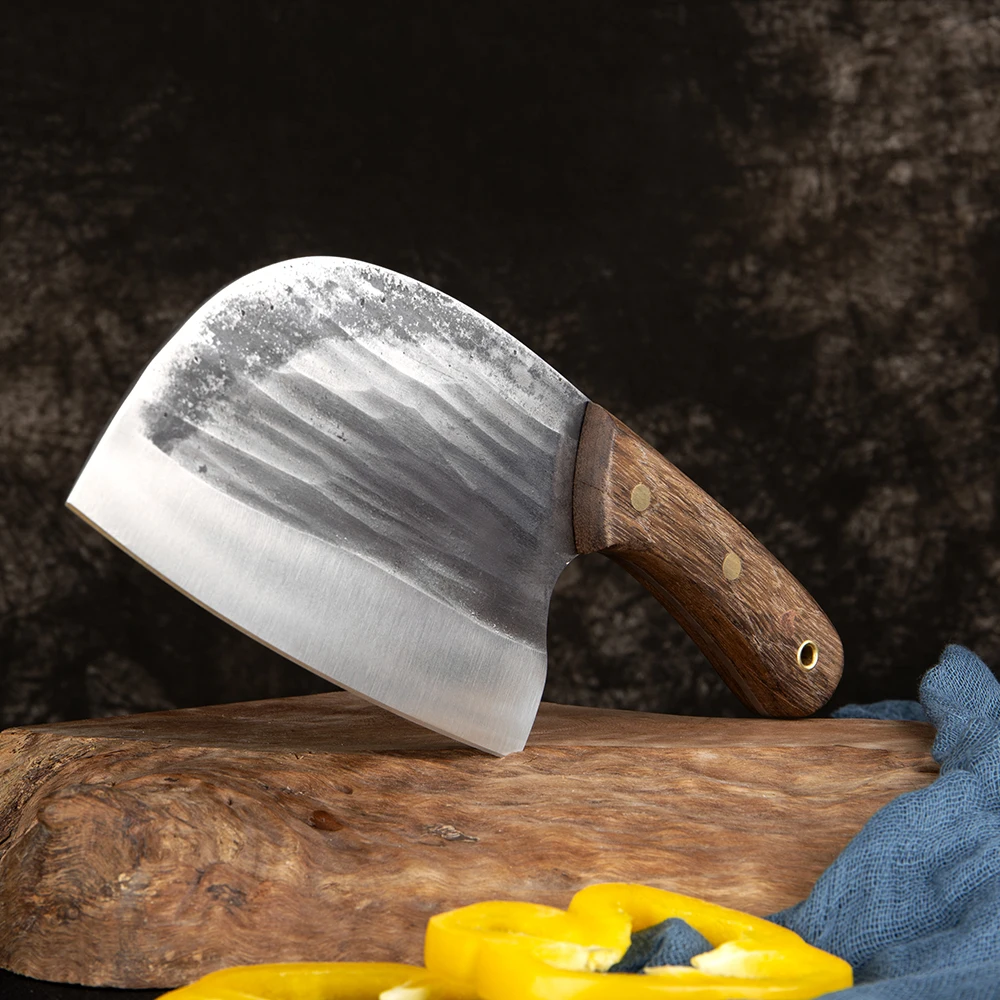 Hand-Forged Full Tang Meat Cleaver - Ultra Sharp Asian Chef Knife for Meat, Fish & Vegetables Wide Blade Kitchen Knife - view 5