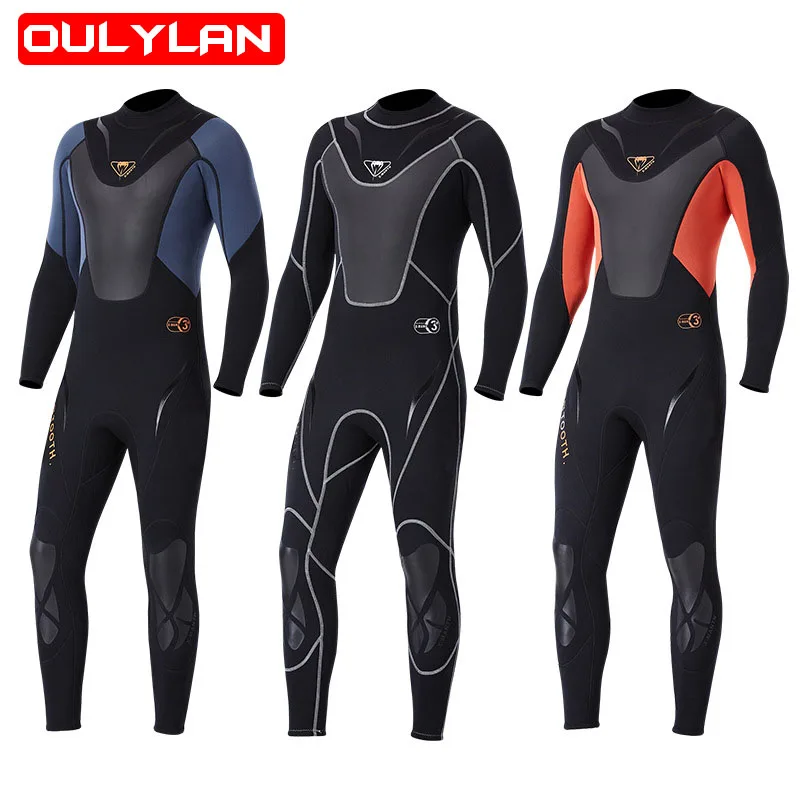 

Oulylan Men Neoprene Wetsuits 3MM Surf Suit Kitesurf Snorkel Swimwear Winter Rash Guards Spearfishing Scuba Diving