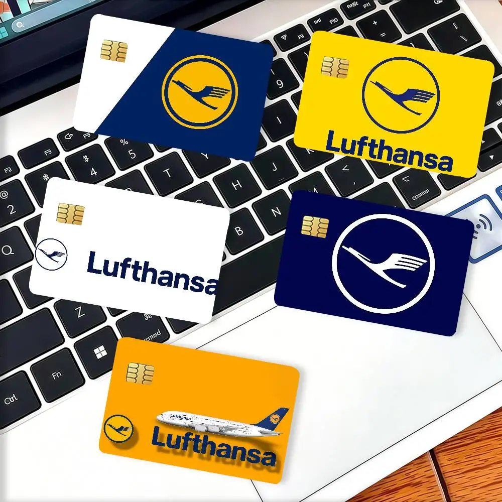 Fashion print L-Lufthansa Credit Card Decorative Card Stickers Suitable For Bank Cards Metro Transit Anti-scratch Gift 4PCS