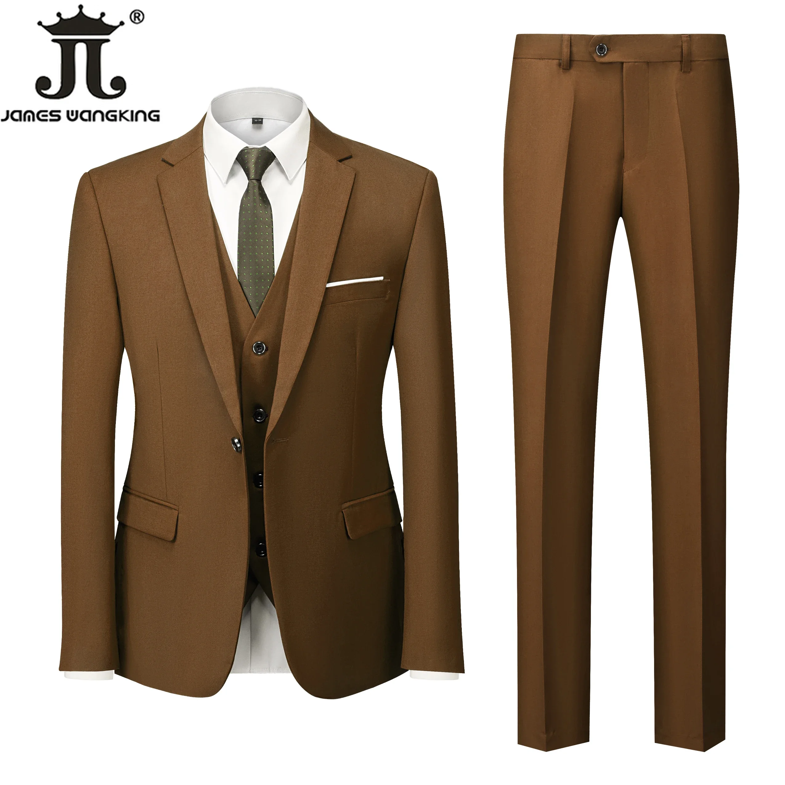 18 Color ( Jacket + Vest + Pants ) High-end Brand Solid Color Formal Office Business Suit Three-pcs Set Groom Wedding Dress