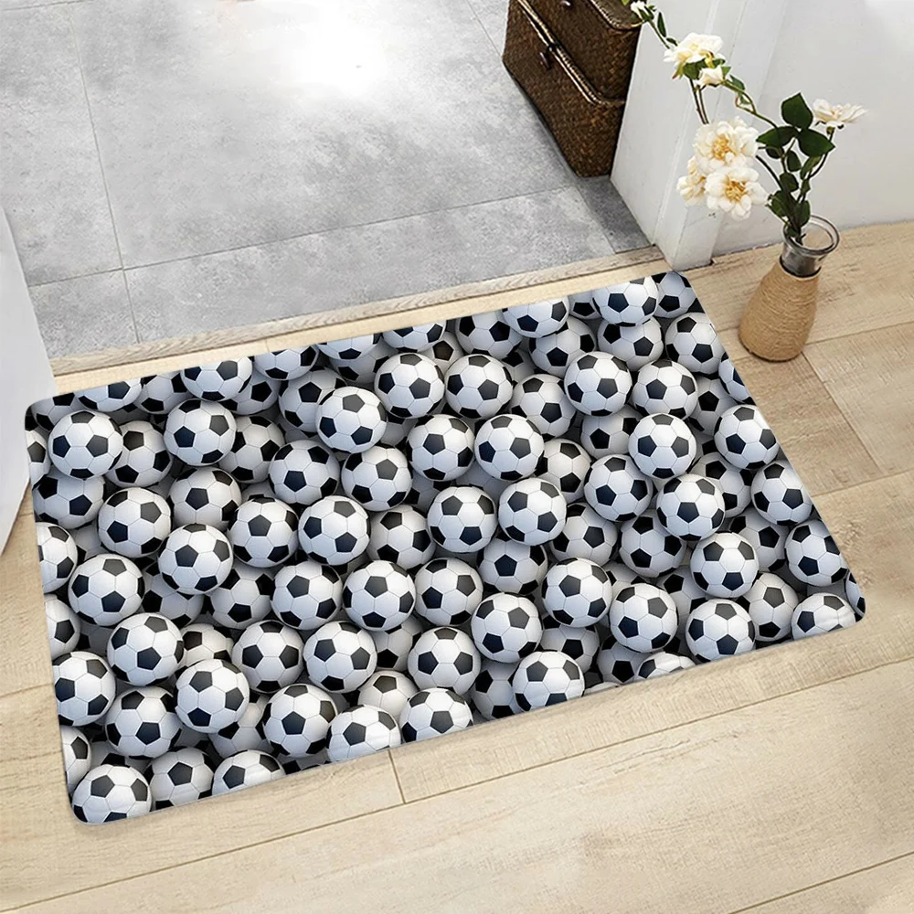 CLOOCL New Doormat Colorful Polandballs Countryball Pattern Printing Water Absorbing Floor Mat Entrance Floor Mat Flannel Rug