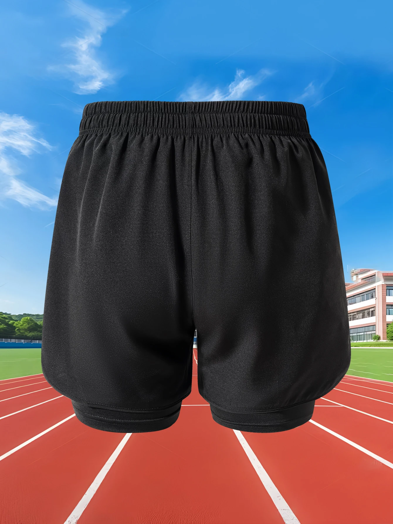Sommer Herren Laufshorts Fitness Gym Training 2-in-1 Sportshorts Schnelltrocknende Workout-Jogging-Shorts mit Doppelschicht – Detail 3