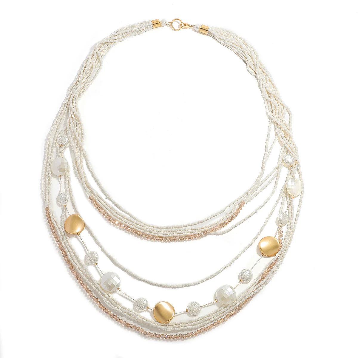 

Baroque Pearl Necklace Party Jewelry Set Exaggerated Multi-layer Faux Pearl Jewelry Set for Women Adjustable Length Necklace
