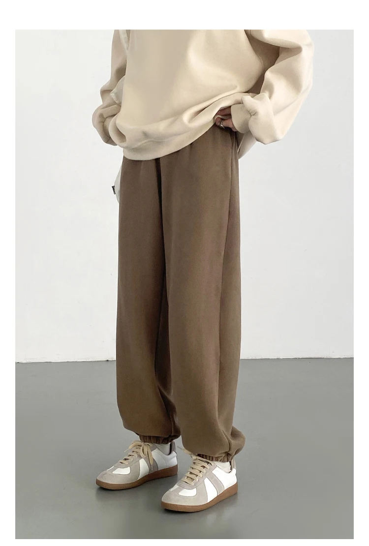 CHIC VEN Women's Pant Loose Casual New High Waist Fleece Pant Thick Plush Warm Female Sports Trousers Autumn Winter 2023