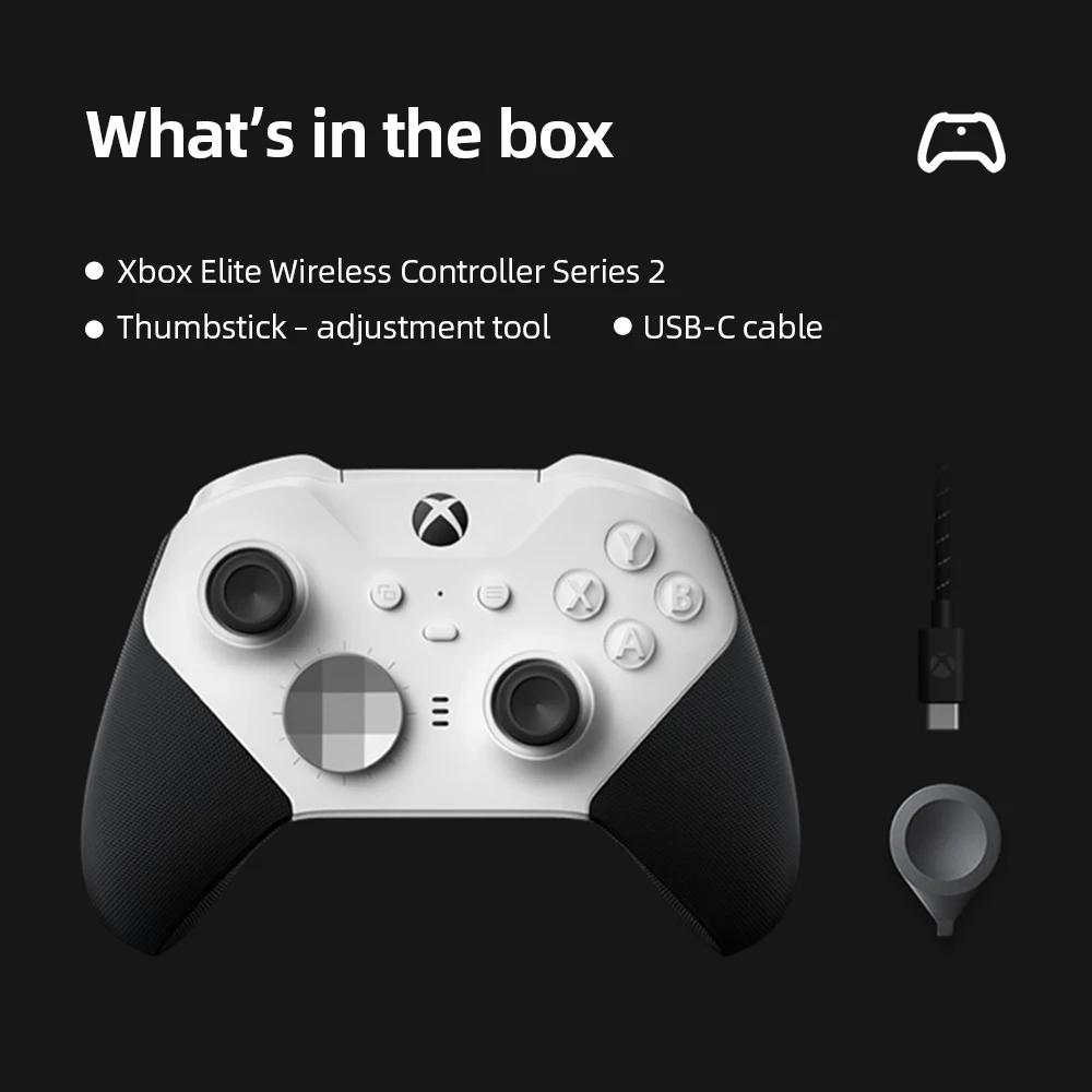 وحدة تحكم Microsoft Xbox Elite اللاسلكية Series 2 Core – أبيض أحمر أزرق