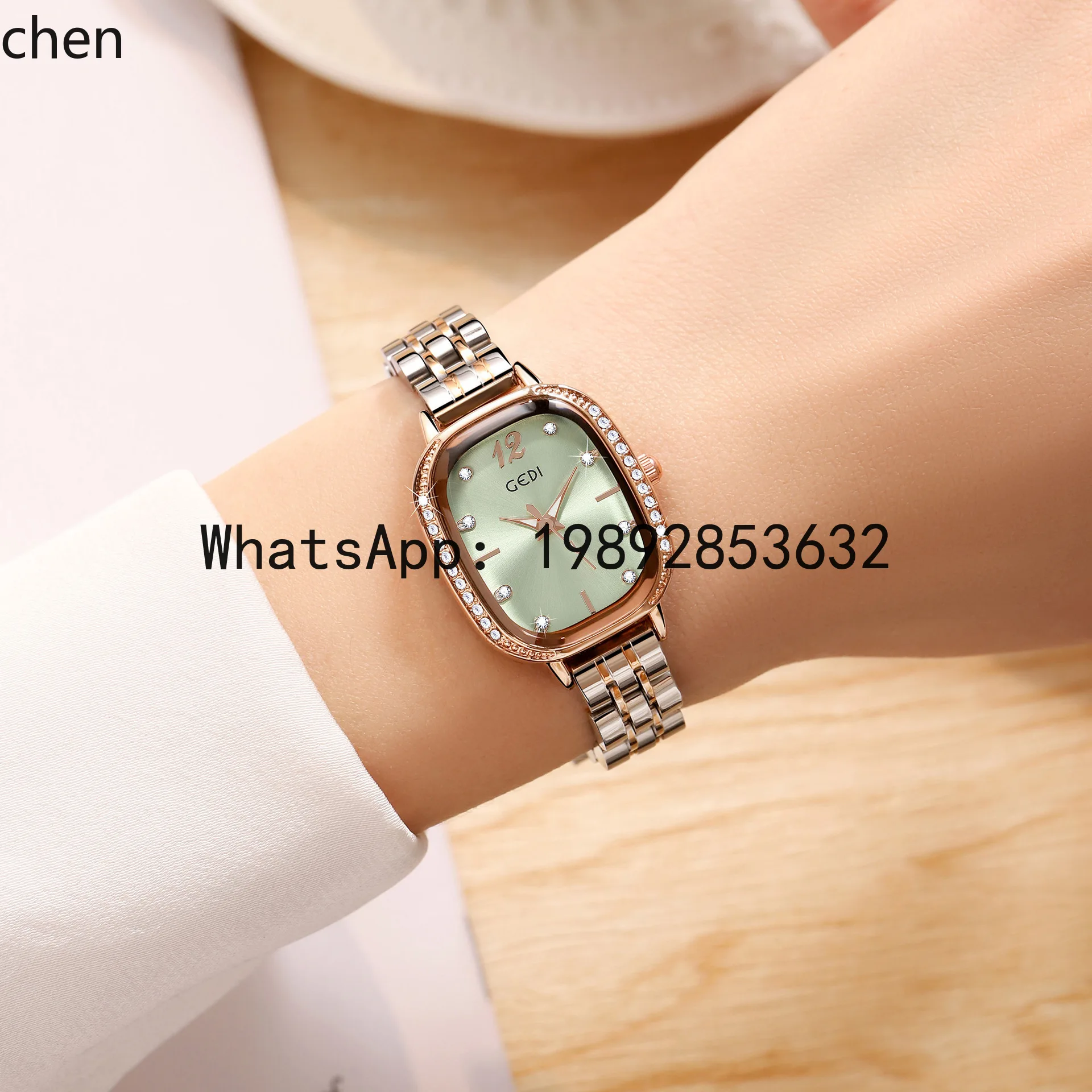 

ZZ Oval Women's Watch, Compact Two-Tone Stainless Steel Student Watch, Waterproof Quartz Ladies' Watch