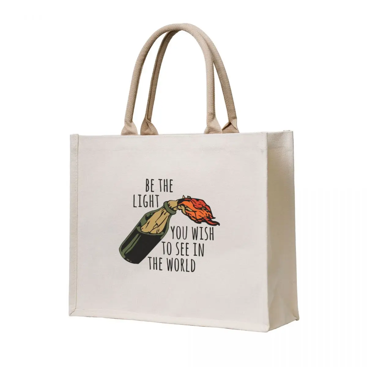 

Be The Light You Wish To See In The World - Meme, Molotov, Ironic, Funny Tote Bag shopper bag women canvas shoping bag