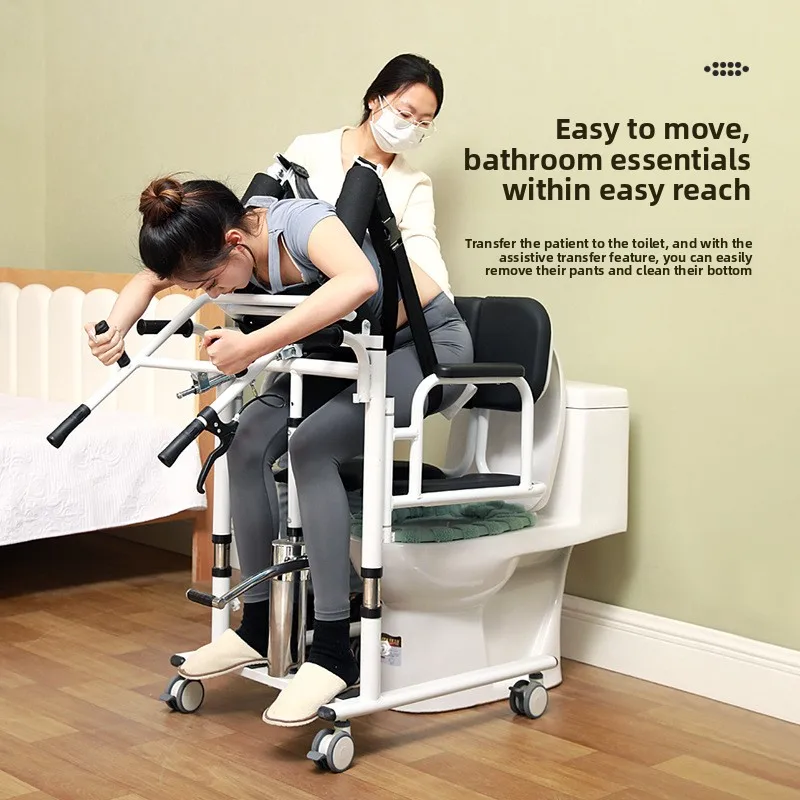 Paralyzed Old Man Gets Up To Go To The Toilet and Takes Off His Pants. Shift Aid Multi-functional Household Shift