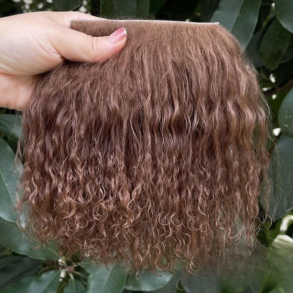 Extensões de lã de pele de carneiro cabelo mongólia pele de cordeiro linha durável extensões de cabelo encaracolado peruca diy para boneca vestir-se sd blyth perucas