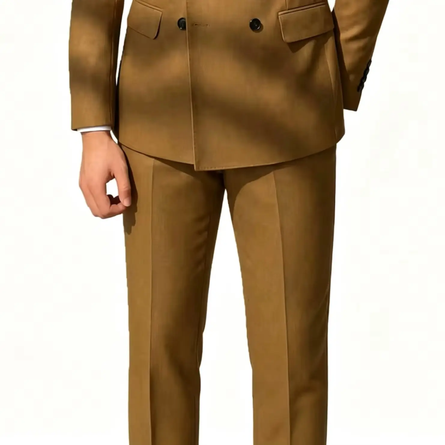 

Luxury Tan Suit Pants Men Classic Tailored Formal Dress Pants For Office & Party