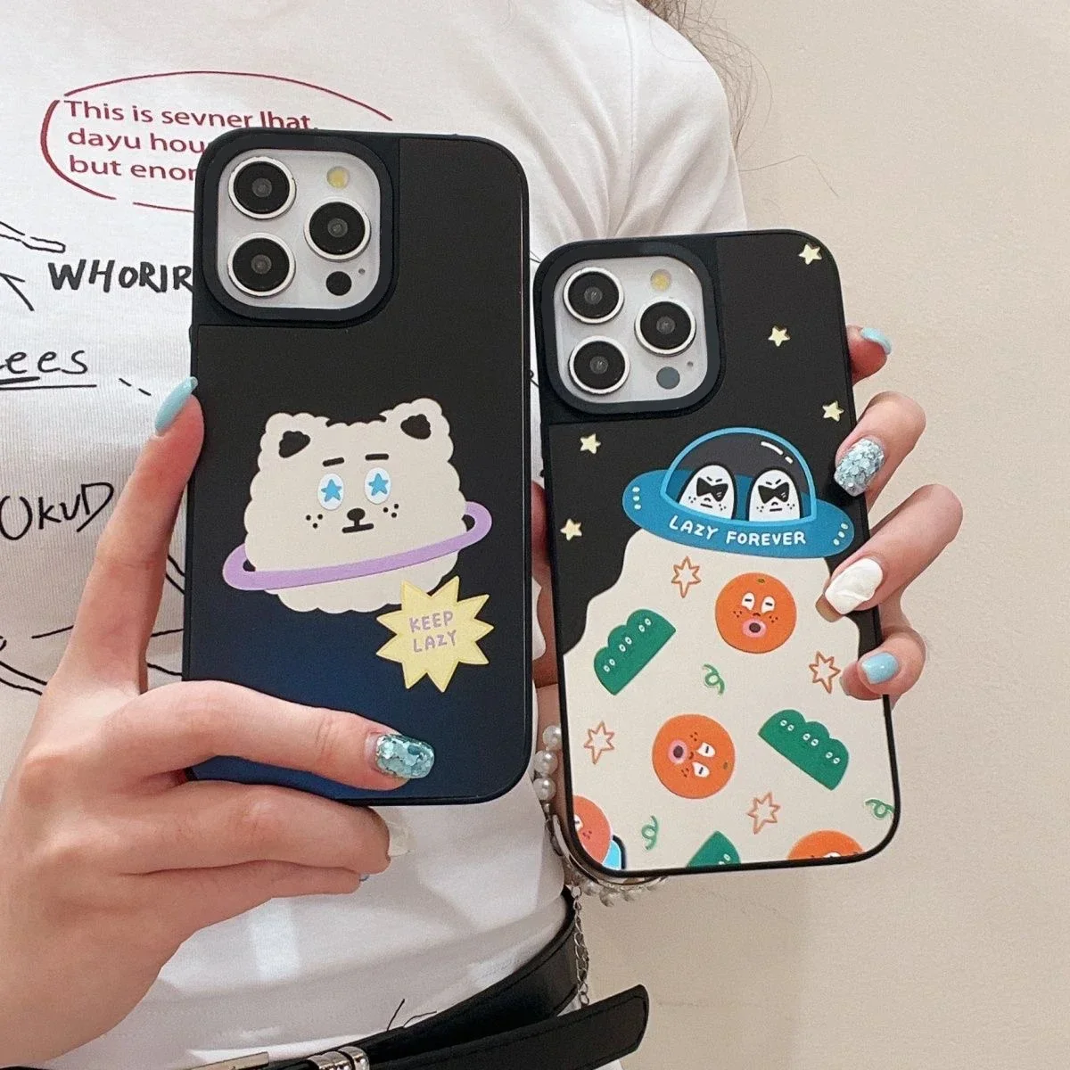 Creative Cartoon Spaceship Magnetic Mirror Surface Phone Case Cover for IPhone 11 12 13 14 15 Pro Max Case for IPhone 15 Pro Max