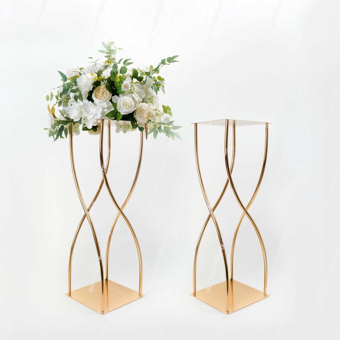 wedding table candlestick holder sliver Gold Metal CandleHolder Stand Table backdrop stick Centerpieces