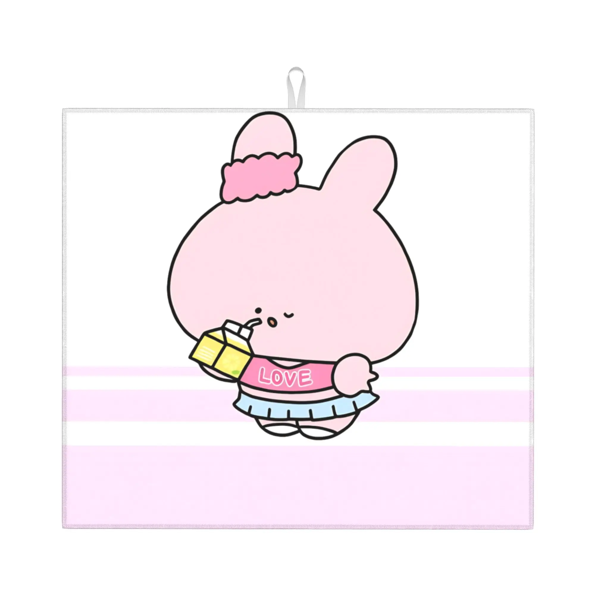 Asamimichaan Anime Cartoons Asamimi Non Slip Kitchen Counter Protector Mat Barware Tableware Reusable  Drying Mat For Kitchen