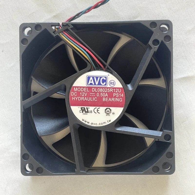 DL08025R12U Fan 80x80x25mm DC12V 0.50A 4-Pin 4-Wire 8025 PWM  axial flow fans