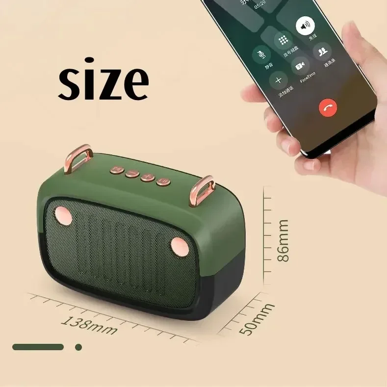 Mini Retro Wireless Speaker Stereo Bluetoot 5.0 FM RM Radio Vintage Speaker Travel Home Outdoor Portable Creative Gift TF Card