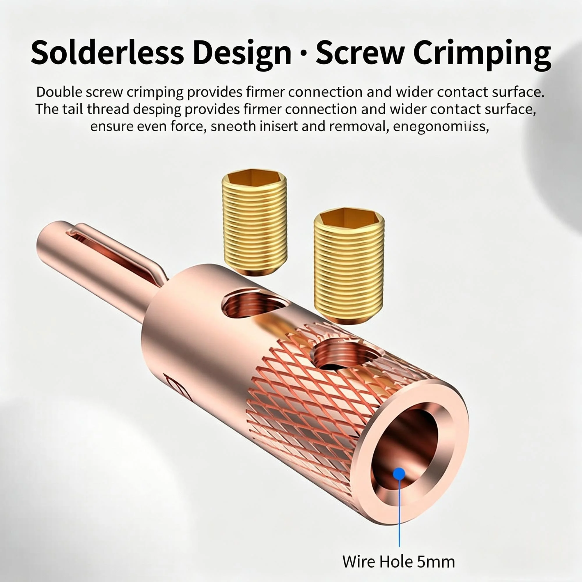 Viborg Reines Rotkupfer Bananenstecker Gold/Rhodium Beschichtet Lötfreier Lautsprecherkabel-Verbinder HiFi-Verstärker Anschlussklemme – Detail 3