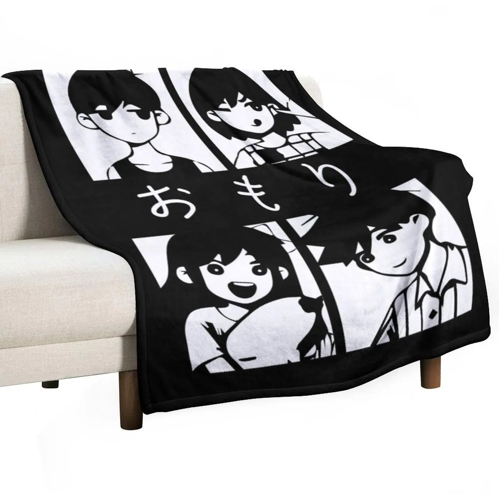 Omori (Omori, Kel, Aubrey und Hero) Classic T-Shirt Throw Blanket Hair Flannel Picnic Comforter halloween Stuffeds Blankets