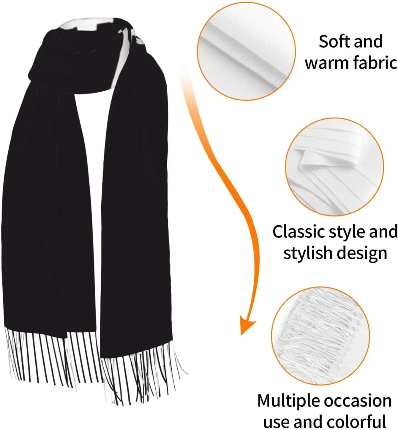 Yeshua Jesus Christian المرأة الشتاء وشاح الكشمير مهدب شالات الباشمينا يلتف #4