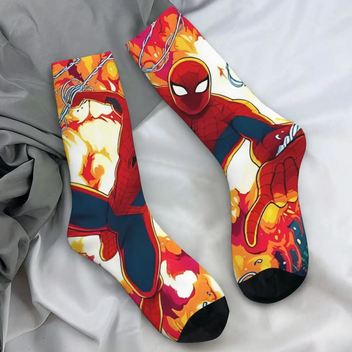 

Spider-man Cartoon Stockings Pattern Harajuku Socks Autumn Non Skid Socks Unisex Men Climbing Quality Socks