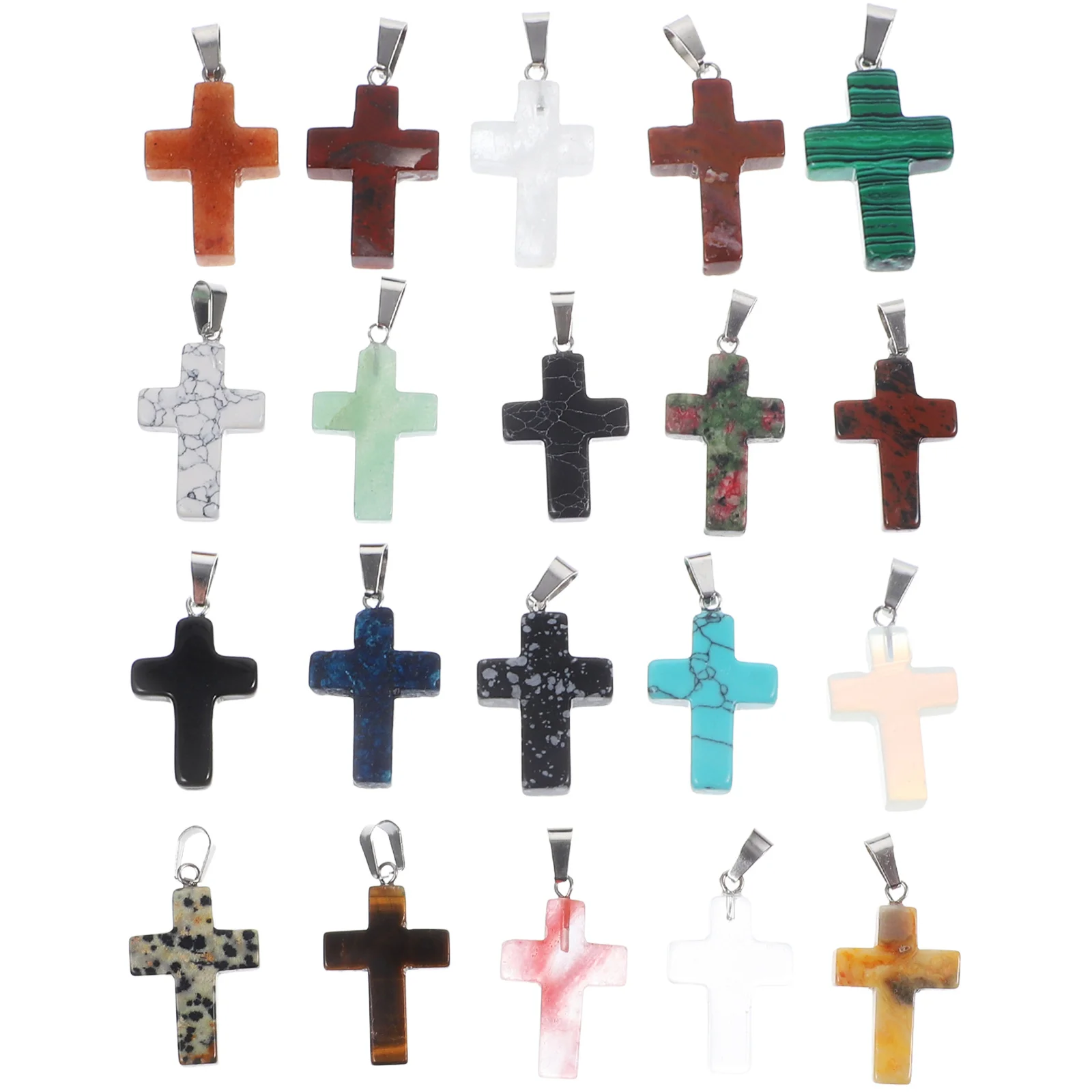 

20 шт. браслетов с подвесками из натуральных камней, многофункциональные бусины-кресты для изготовления ювелирных изделий, рукоделия, символ любви, идея для подарка