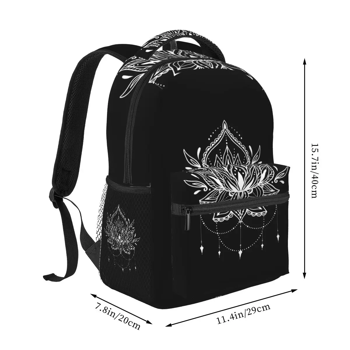 Mandala Lotus Flower Backpack Student Boys Girls BookBag Children School Bag Computer Shoulder Bags for Men Women