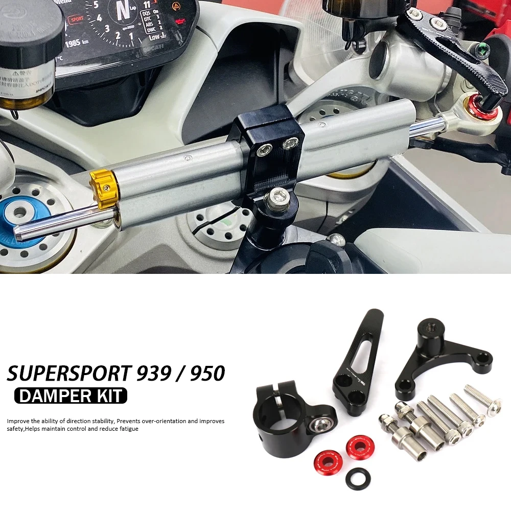 2018-2025 Motorcycle Accessories Damper Stabilizer Bracket Steering Mount Kit For Ducati SuperSport 950 Supersport 939