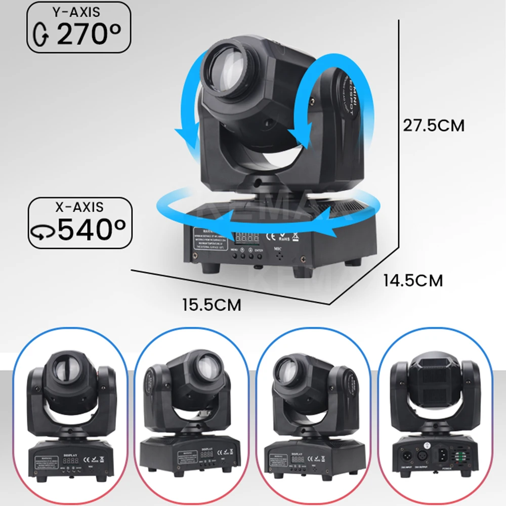 DJ Mobile 30W LED Spot Light DMX512 RGBW Mini Lyre Beam 8 สีดิสโก้ปาร์ตี้ไนท์คลับเวทีอุปกรณ์สําหรับงานแต่งงาน