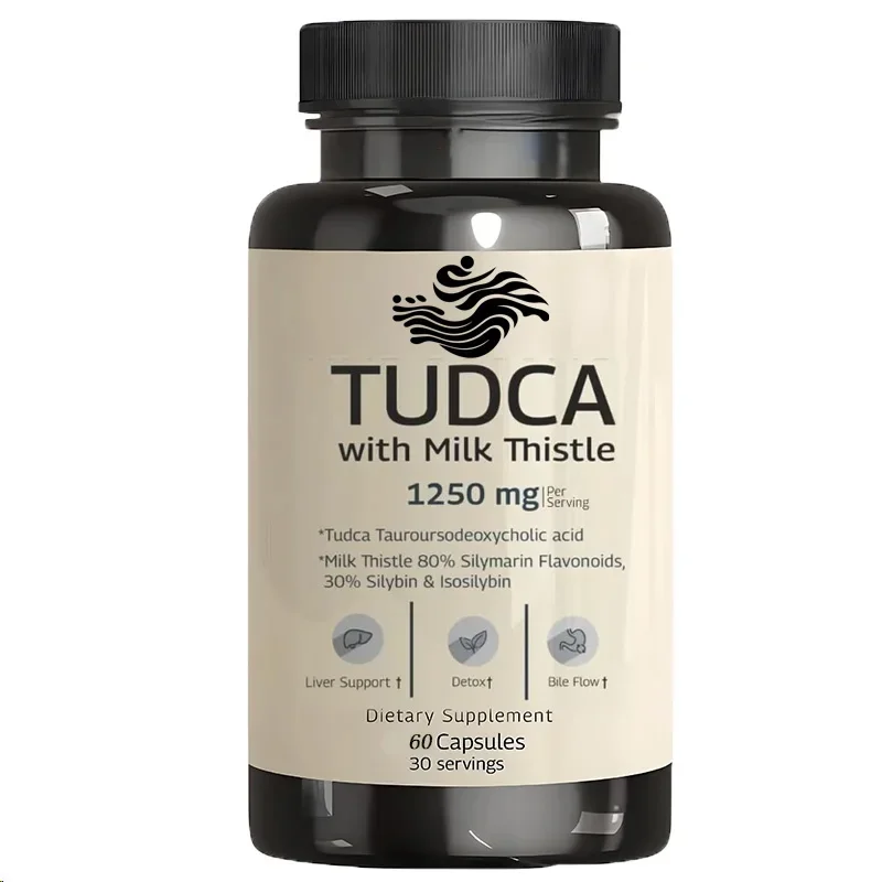 Tudca Milk Thistle 1250mg - Liver Support, Liver , Antioxidant System, Bile Salt Supplement, 60 Vegetarian Capsules