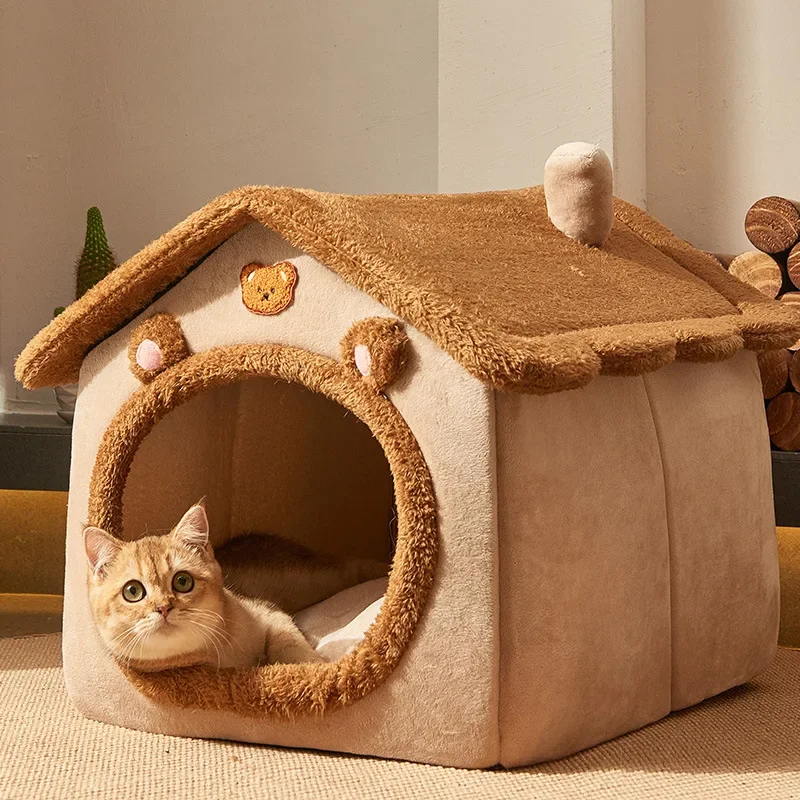 Foldable Dog House Kennel Pet Dog Cat  Bed for Small Dogs Winter Warm Cat Bed Nest Comfortable Puppy Bed Cave Sofa Pet Product