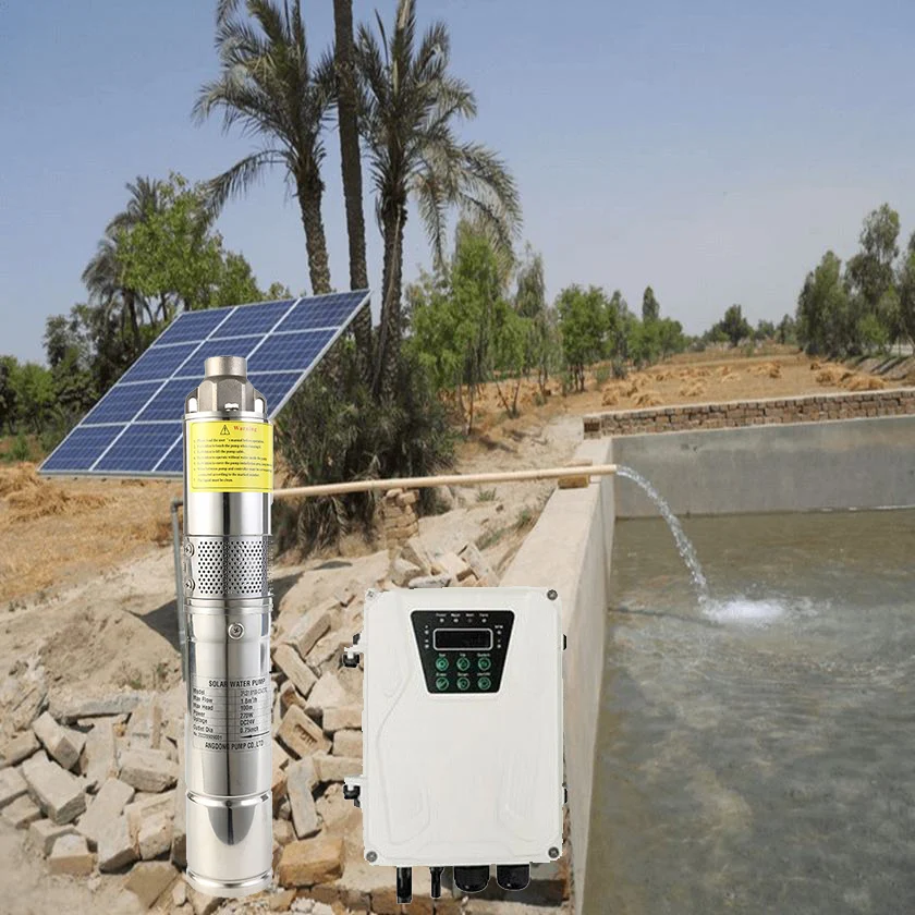 Hot Selling 3 Inch Agriculture Brushless Submersible Mppt Controller Screw Solar Water Pump