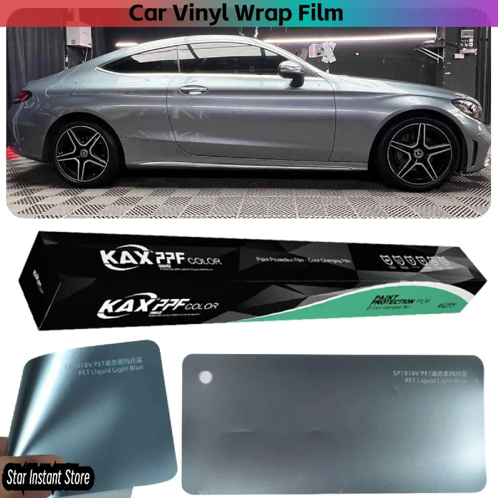 

PET Liquid Metal SomaTo Blue Vibrant Energy Liquid Motion Metallic Brilliance Car Body Decoration Protection Vinyl Wrap Film