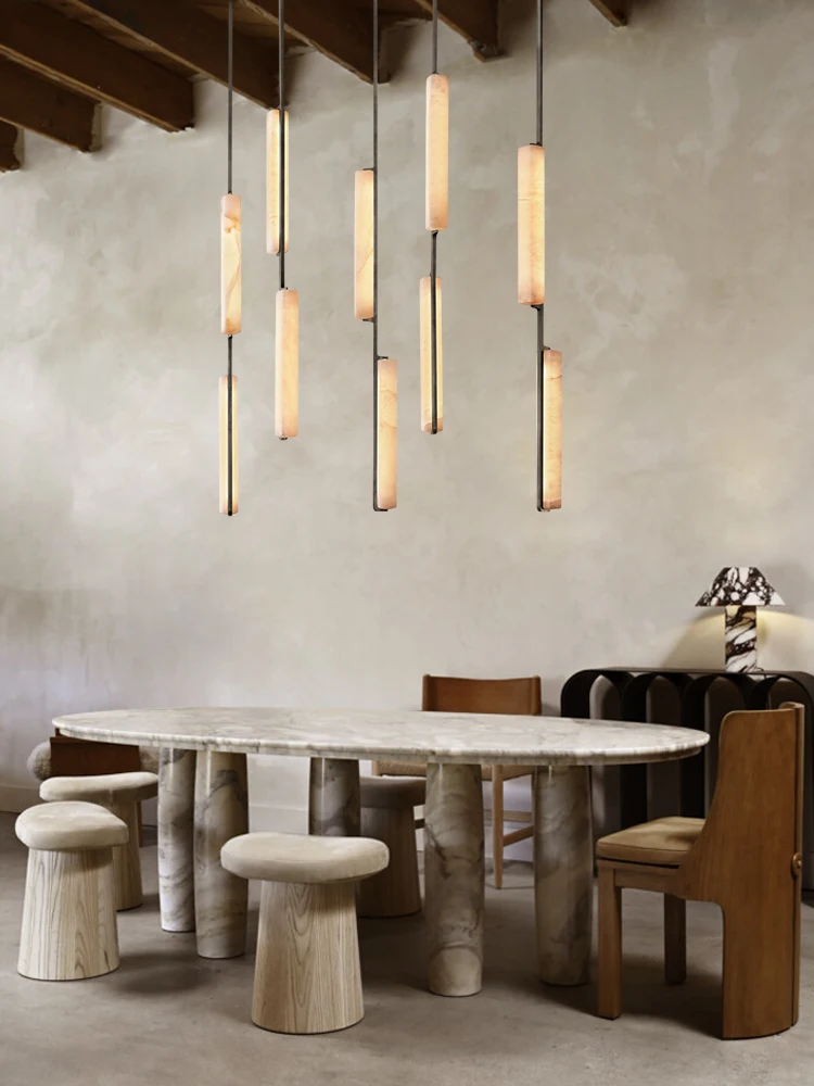 

2025 Trendy Marble Joy Black Chandelier Lighting Lustre Alabaster Pendant Light Suspension Luminaire Lampen For Dinning Room