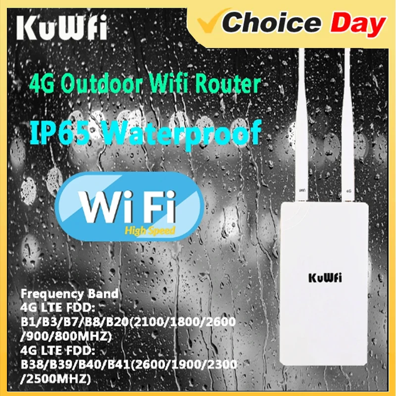 

KuWFi 4G LTE Router 150Mbps Outdoor Wireless Wifi Waterproof All Weather 3G/4G With Sim Card Slot For IP Camera WiFi Coverage