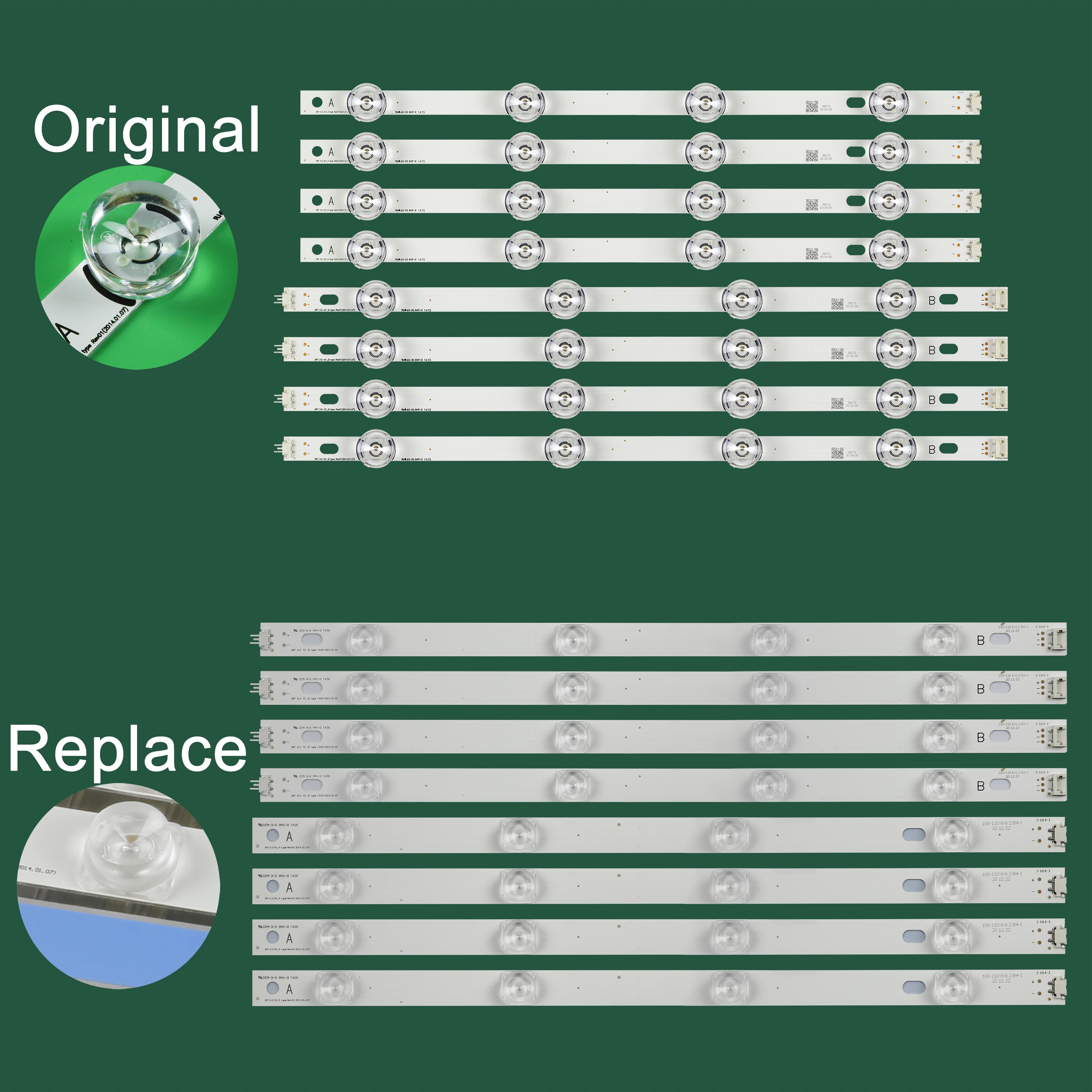 LED 스트립, 42LB550U, 42LB551V, 42LB552V, 42LB5550, 42LB5600, 42LB561U, 42LB570U, 42LB582V-ZG, 42LB582V-ZJ, 6916L-1709B, 6916L-1710B 용