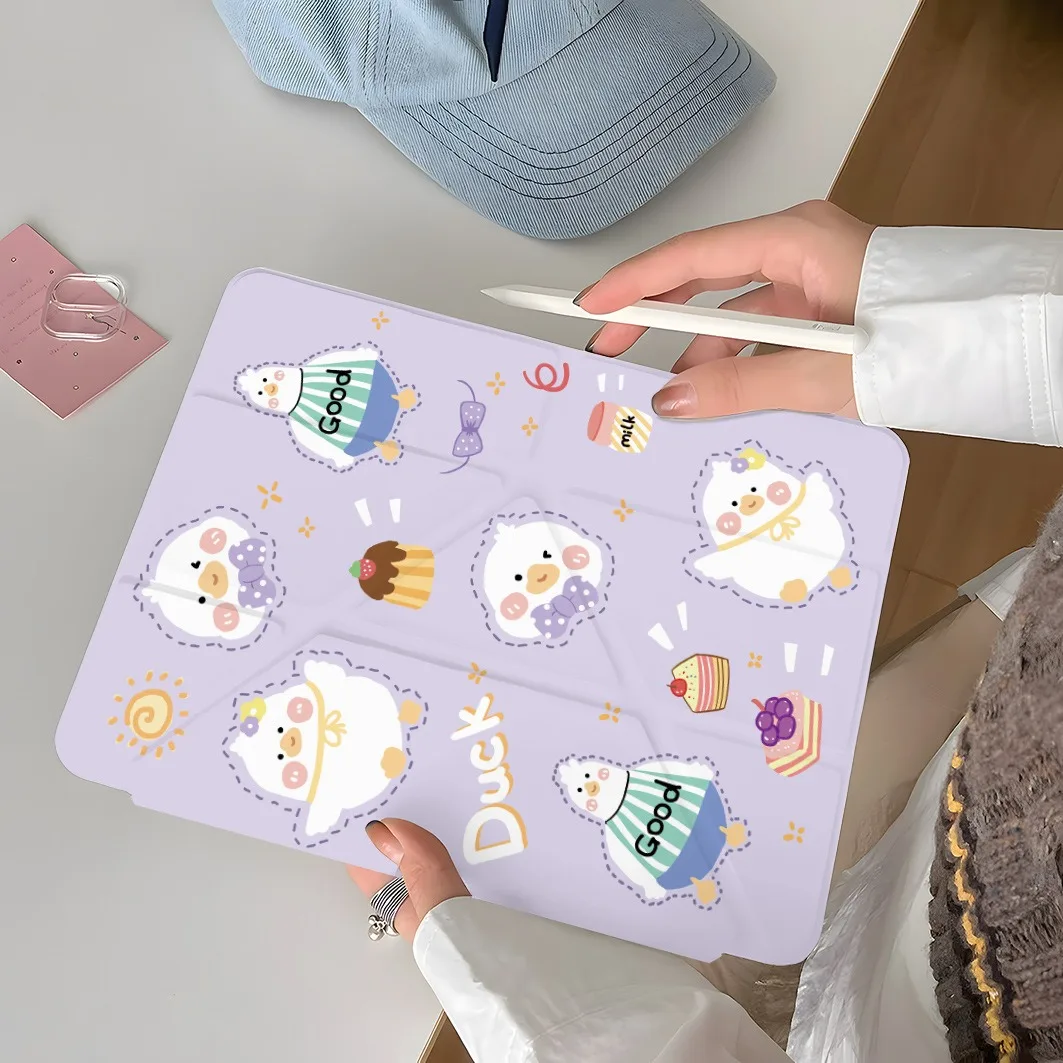 Cute Duck Pen Slot Tablet Case For Mini7 6 iPad Pro 2024 2022 2021 2020 2019 2018 2017 11 10 9 8 7 6 5 Air7 6 5 4 3 2 1 Cover