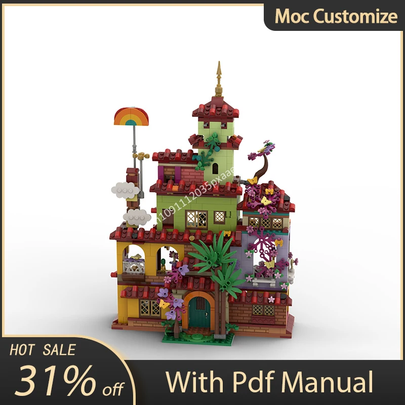 1080pcs Moc The Magical Madrigal House Medieval Modular Castle Compatible 43202 Building Blocks Assembly Bricks Toys Kids Gifts