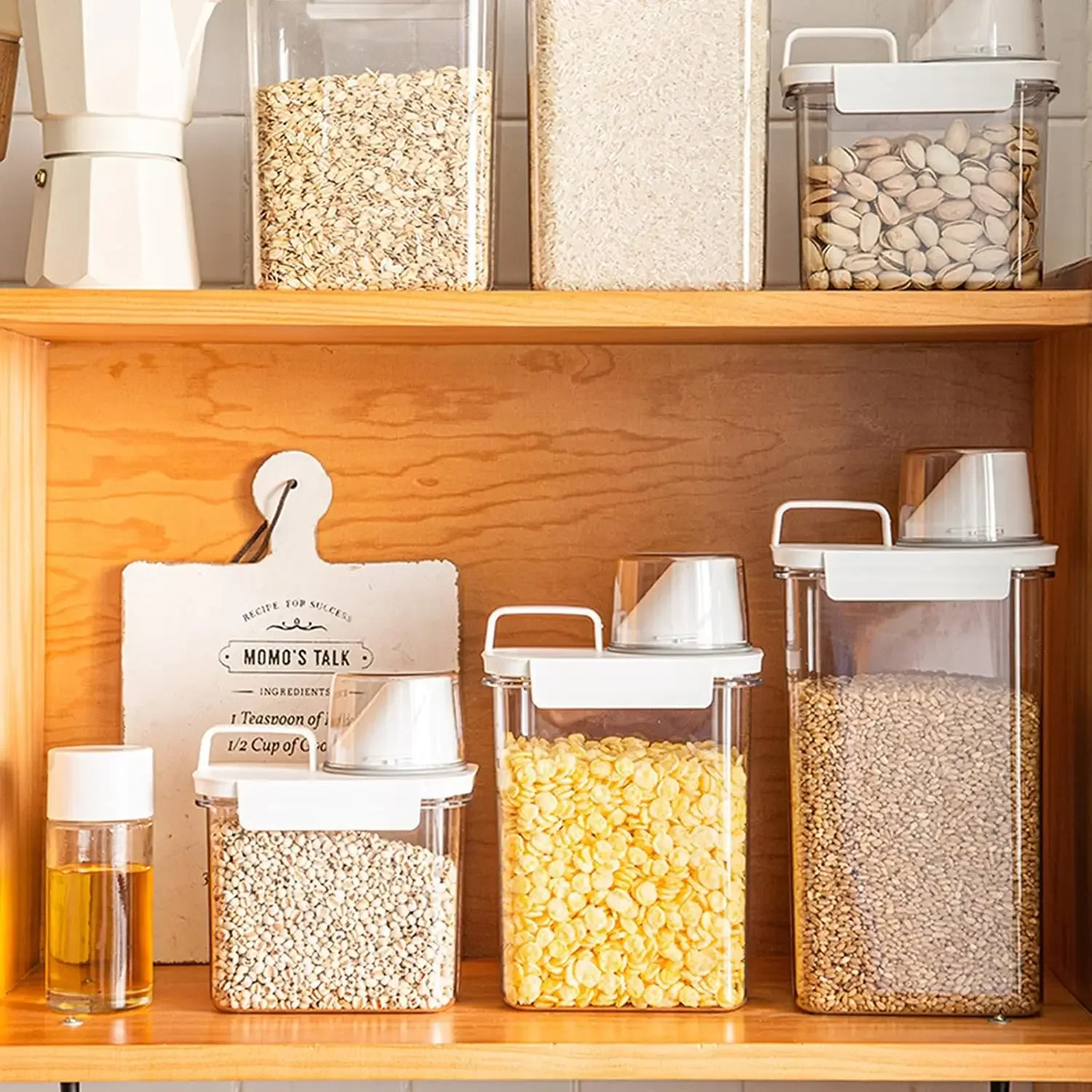 المطبخ الحبوب صندوق تخزين الرطوبة واقية والحشرات الغذاء الجاف حفظ الطعام حاوية علب قياس كوب أدوات المطبخ #4