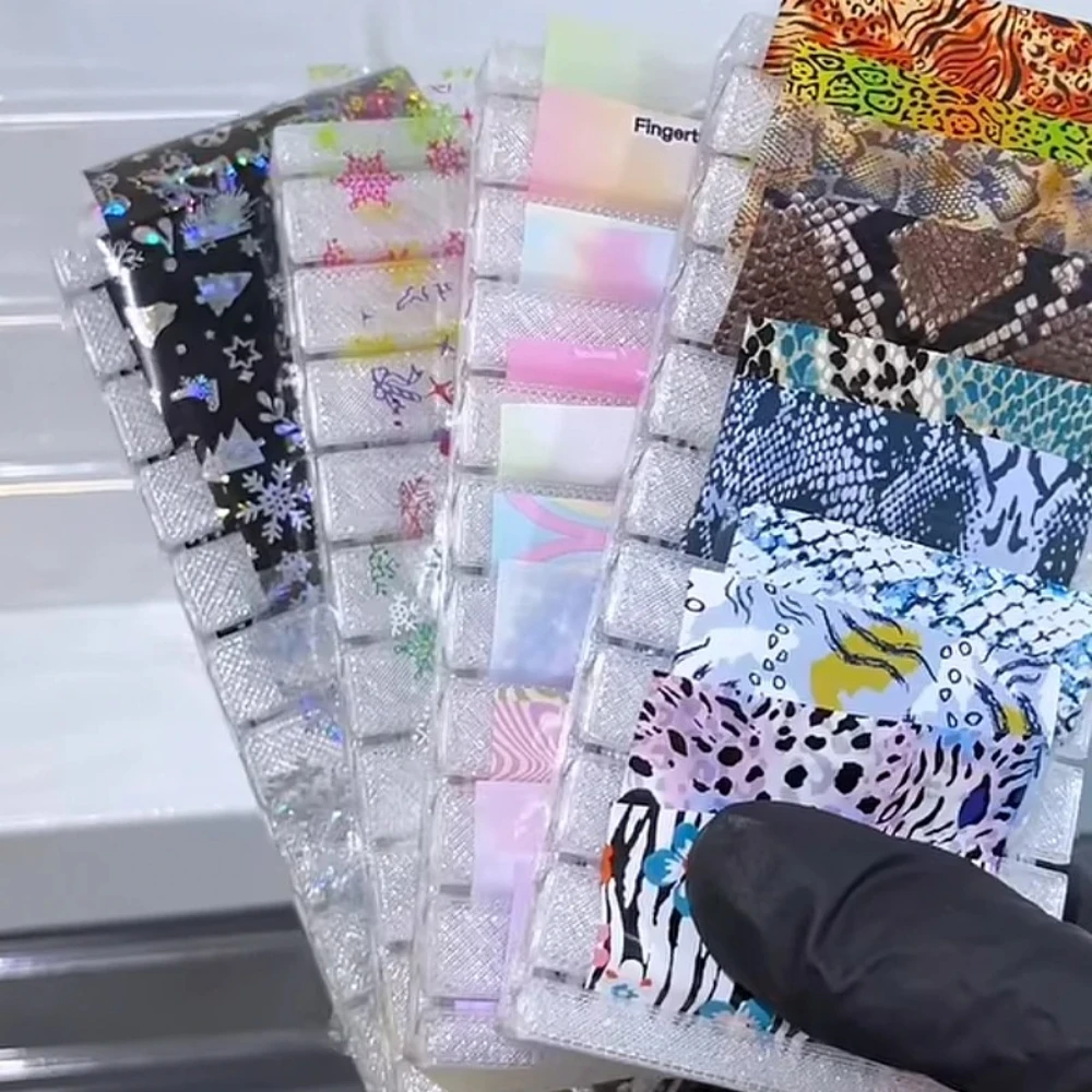 

Nail Foils Gradient Transfer Foil Storage Box Nail Art Stickers Stripe Floral Manicure Decals Nails Decoration K