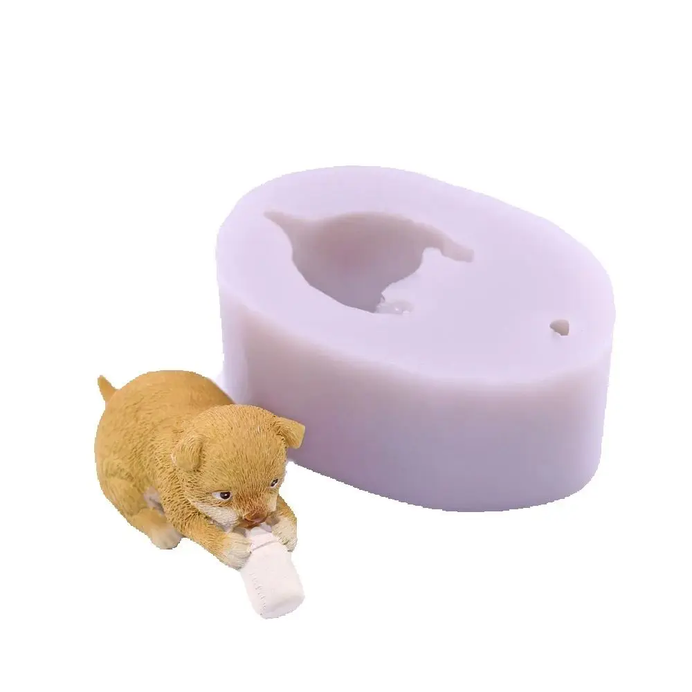 Molde de silicona 3D con forma de biberón de cachorro para velas, repostería, resina, decoración del hogar, manualidades con arcilla, cera y fabricación de jabón