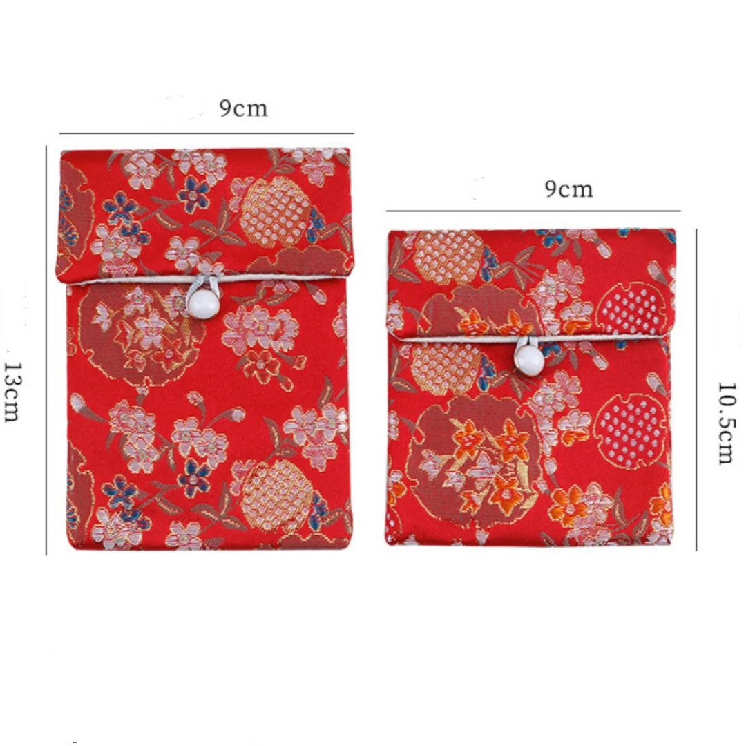 

Chinese Brocade Jewelry Bag Silk Embroidery Jewelry Storage Bags Necklace Bracelet Organizer Pouch Satin Gift Packaging Case