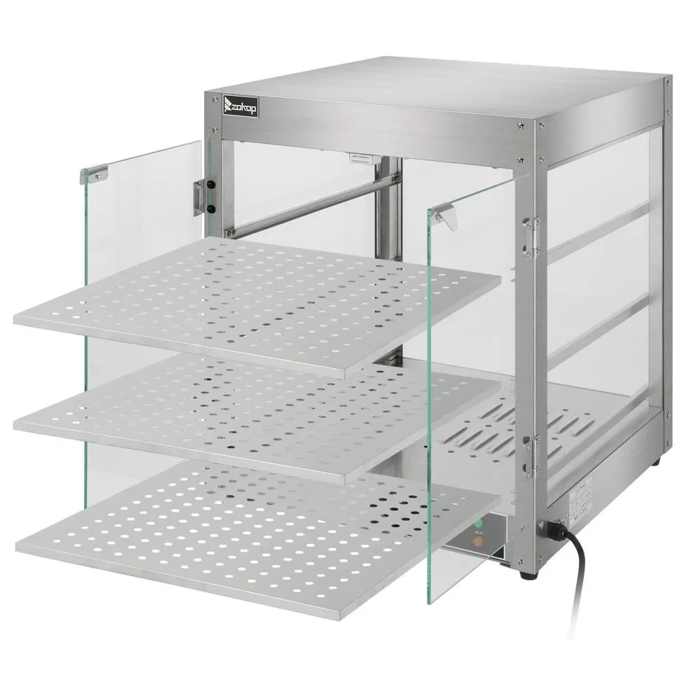 Gabinete de servicio de vitrina de calentador de pizza de comida de calor comercial eléctrico de 3 niveles