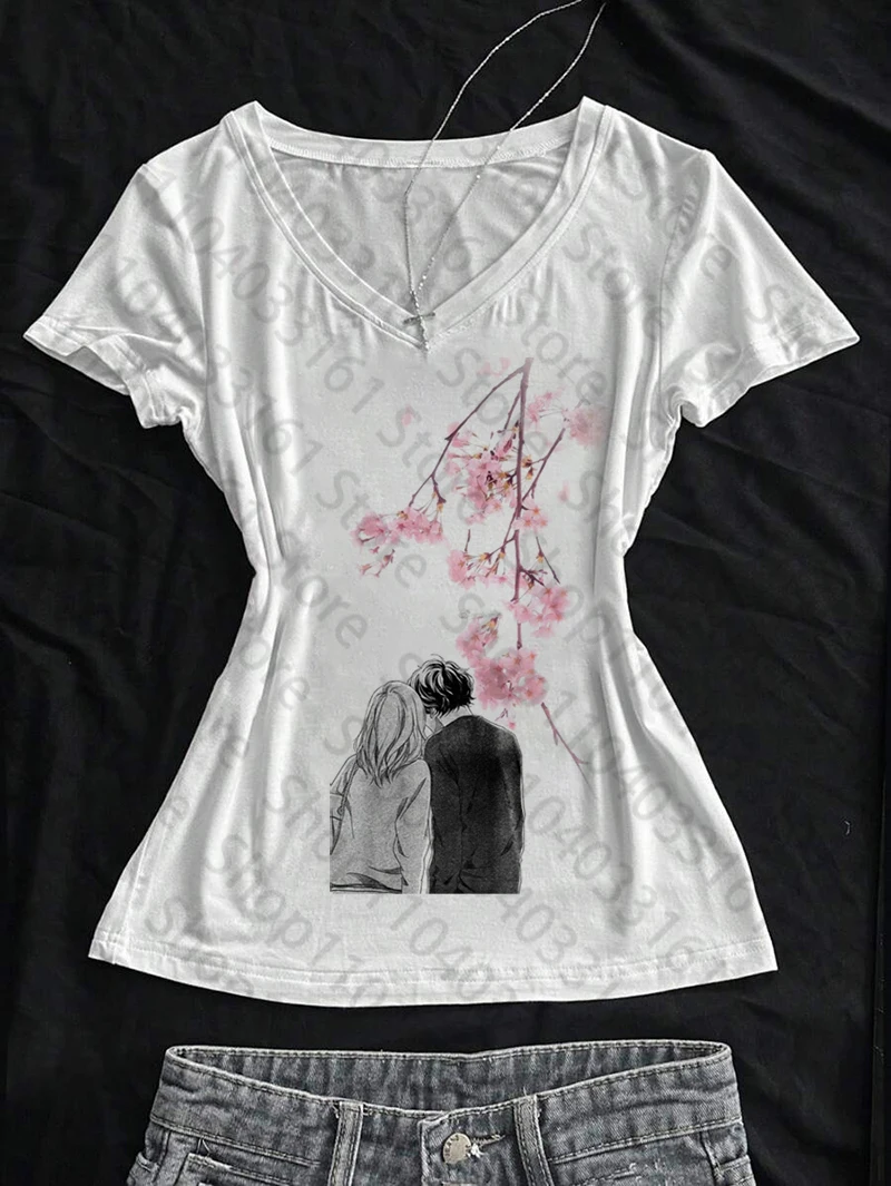 펑크 여름 고딕 슬림 빈티지 Y2K 그래픽 베이비 티셔츠, 에모 펑크 여성 반팔 스트리트웨어 티셔츠 탑스, 2000년대 카와이 프린트 티셔츠