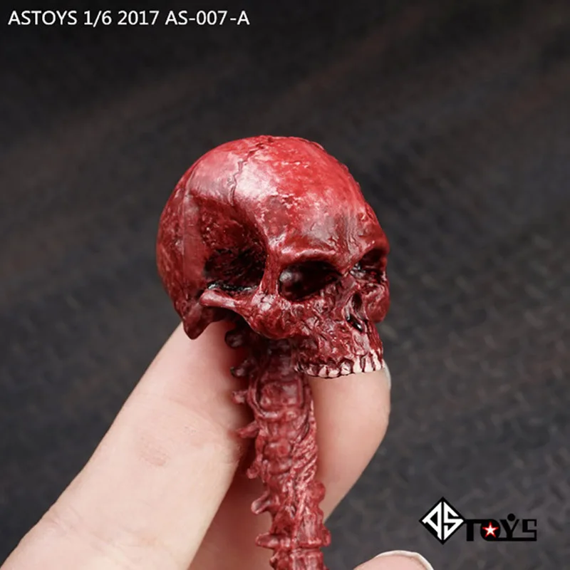 ASTOYS AS007 1/6 Scale Red/Mud Skull Head Carving Model Soldier Scene Accessories Props Fit 12'' Action Figure Body Dolls