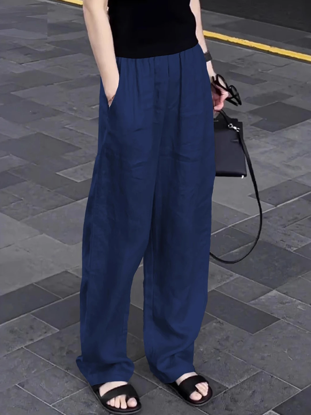 

Lightweight Qui-Dry Ice Silk Linen Men's Summer Straight Leg Pants CleanFit American Sle Trousers Casual Loose Fit Long P...