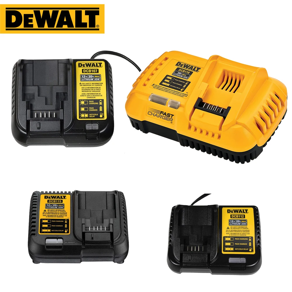 Оригинальная литиевая батарея Dewalt 20 в 18 в 12 В 5 Ач 4 Ач, быстрое зарядное устройство DCB118 DCB115 DCB107 DCB112