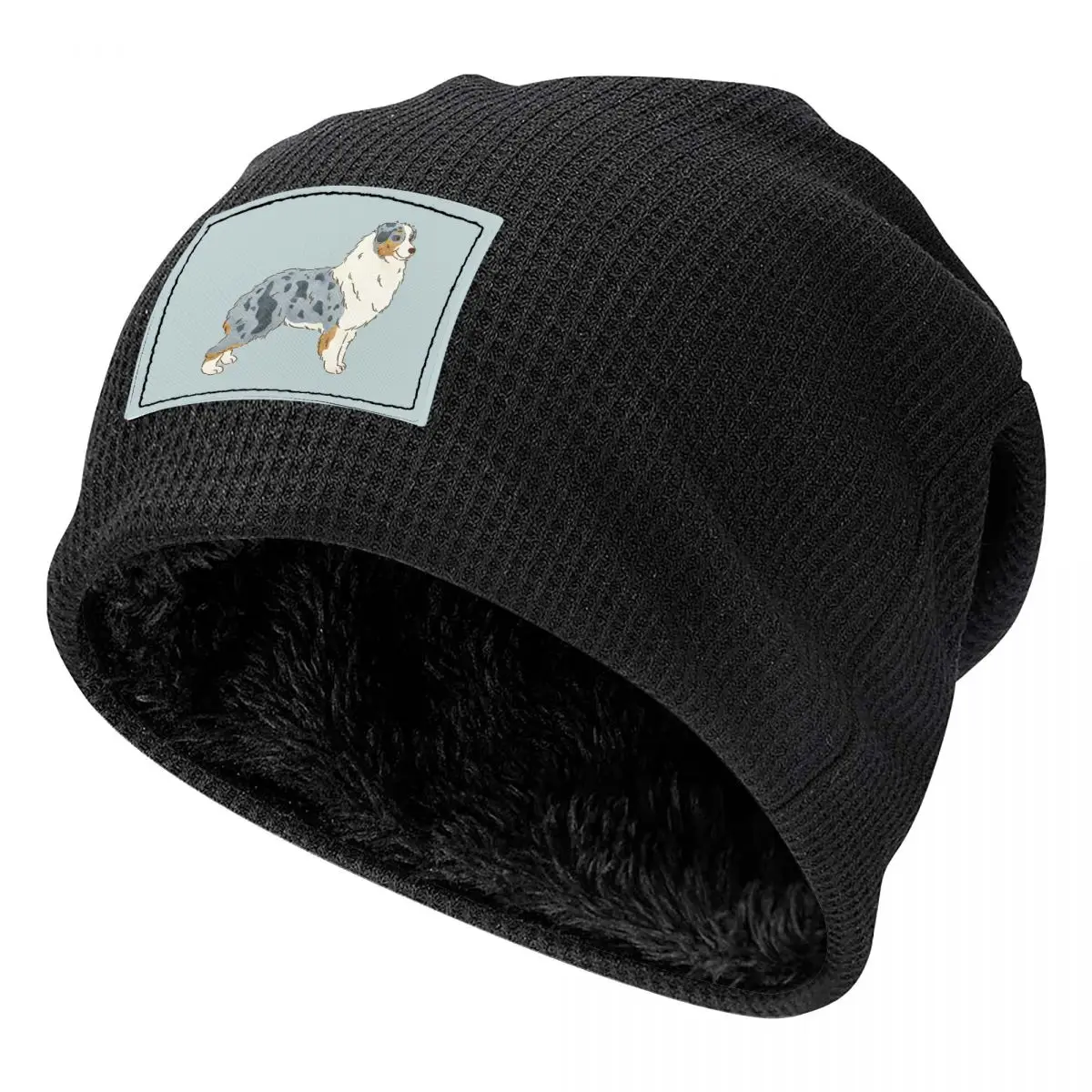 Australian Shepherd Aussie Dog Unisex Adult Beanies Caps Fleece-Lined Bonnet Hat Warm Fashion Autumn Winter Skullies Hats
