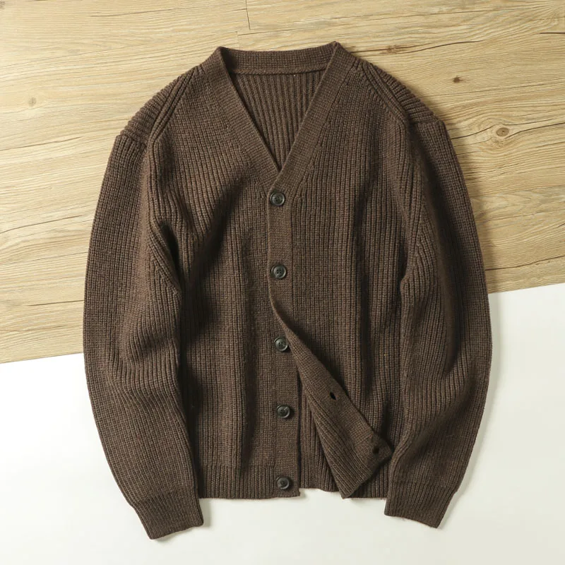 Maglione cardigan lavorato a maglia Thiened Thiened da uomo di alta qualità Faionable Capispalla invernale versatile Casual Taglio dritto V-Ne