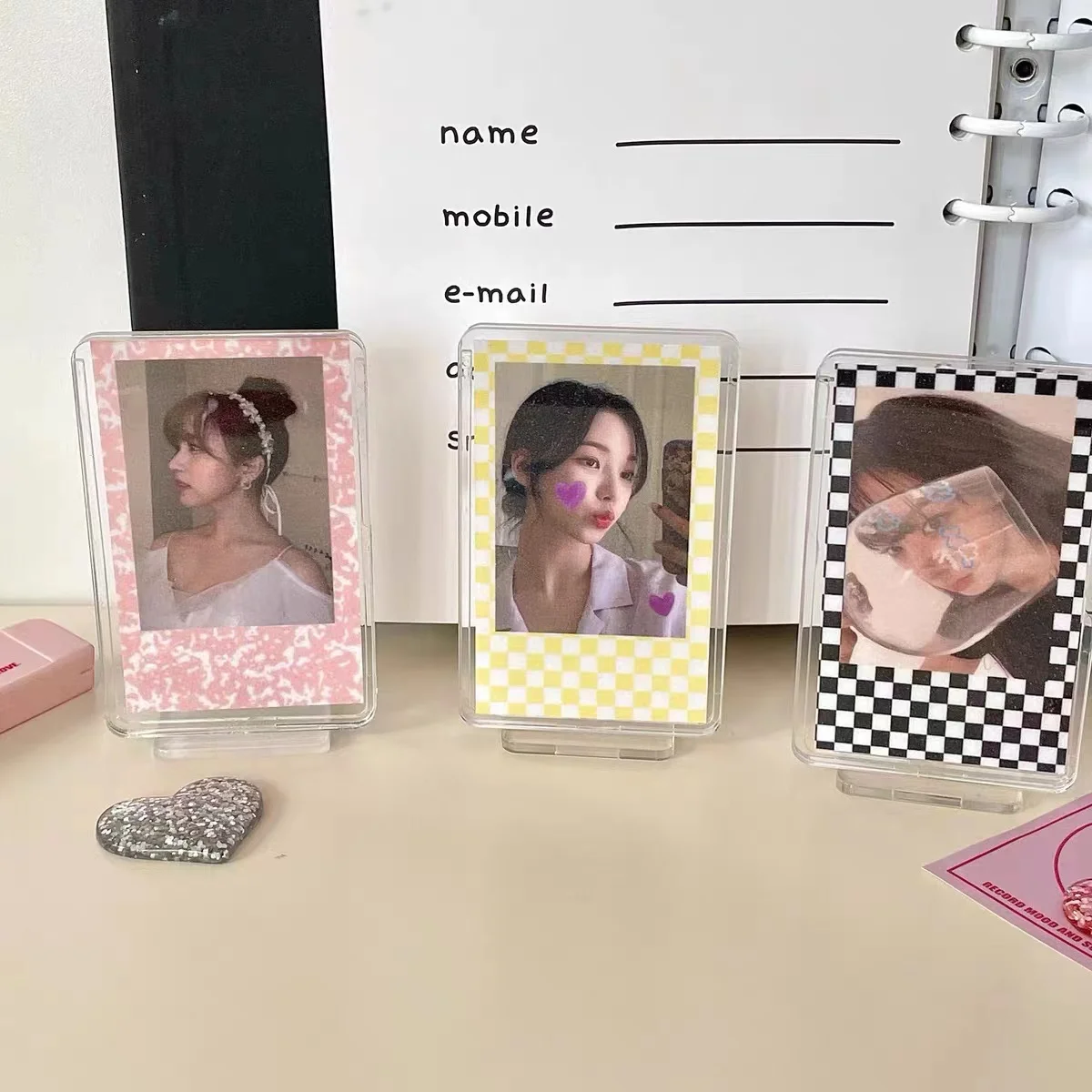 Korean Idol Kpop Photo Album Collect Photocards Transparent photo frame Organizer display stand Office School Stationery